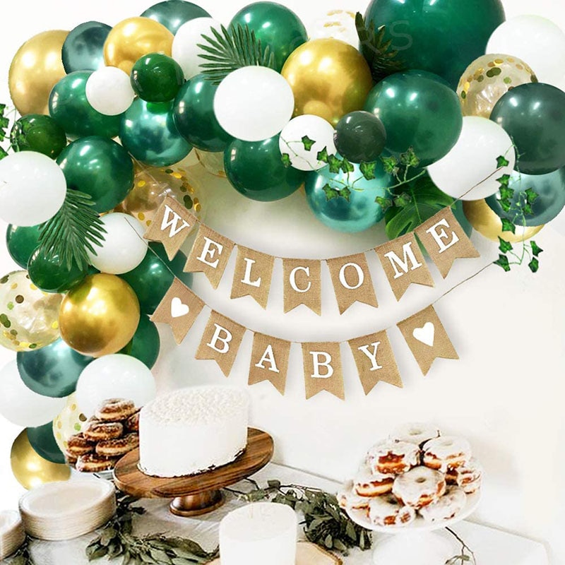 Jungle thema safari groene ballon slinger boog achtergrond palmbladeren klimop slinger neutrale verjaardagsfeest ballonnen benodigdheden