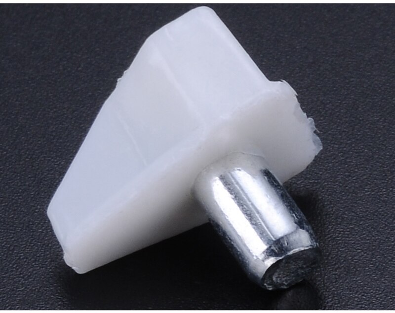 Myhomera 50 stk hyldestøtter pinde metal 5mm- pin hylder seperator fast skab skab møbelbeslag støtteholder: Hvid
