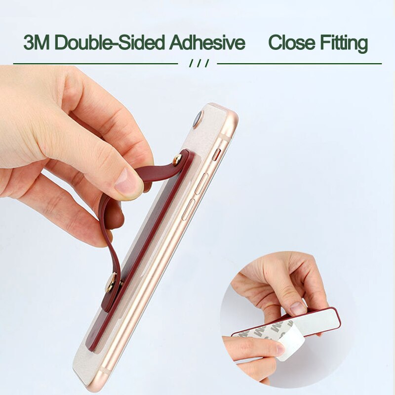 Universal Wrist Band phone stand For iPhone Finger Grip Mobile Phone Holder for xiaomi Push Pull back sticked Socket bracket