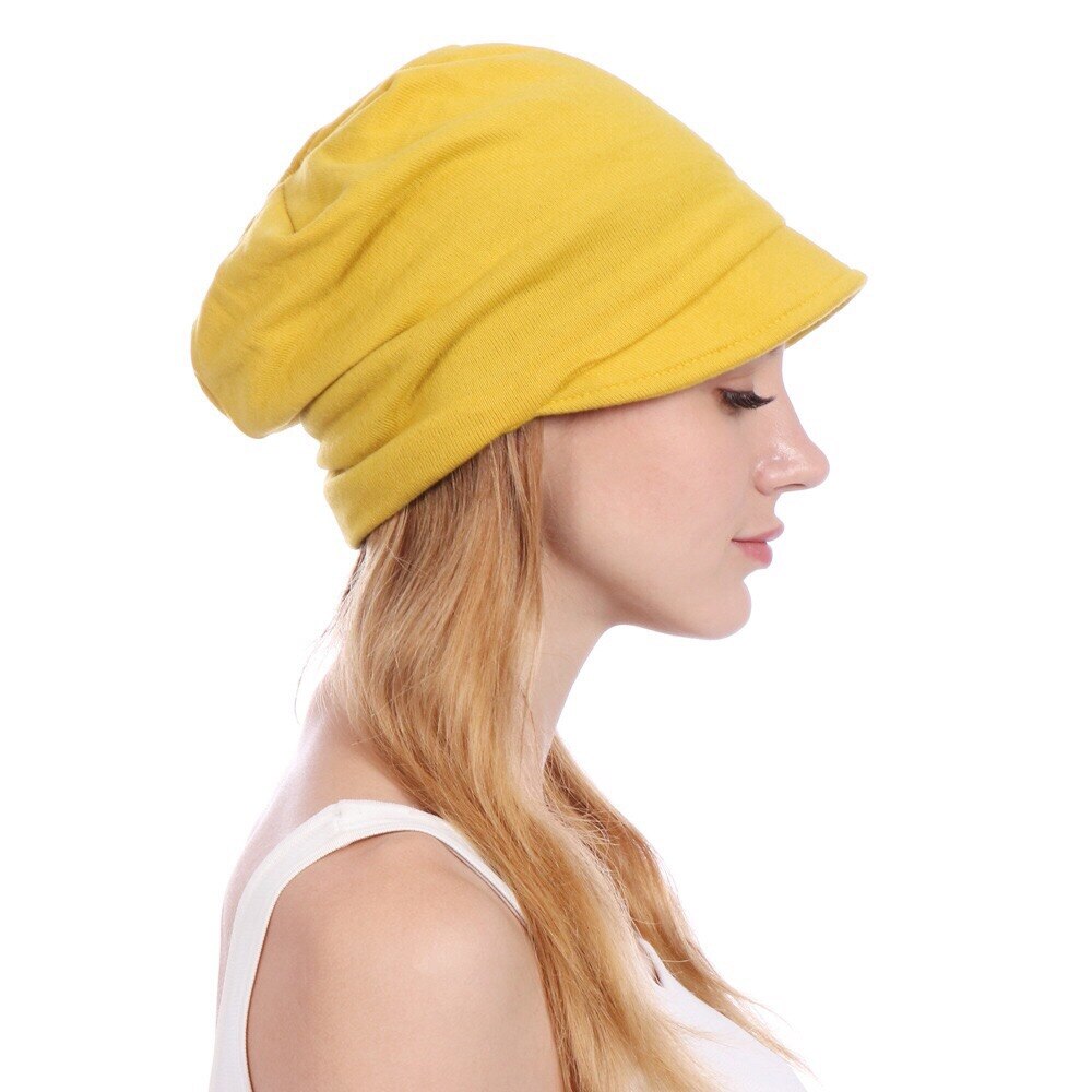 1 pcs Women warm hats solid soft 6 Colors Cotton Caps with brim