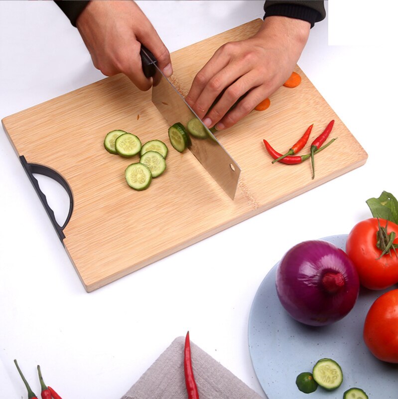Kitchen Wooden Chopping Blocks Rectangle Hangable Cutting Board Antibacteria Vegetable Fruits Knife Board Bamboo Bread Tray