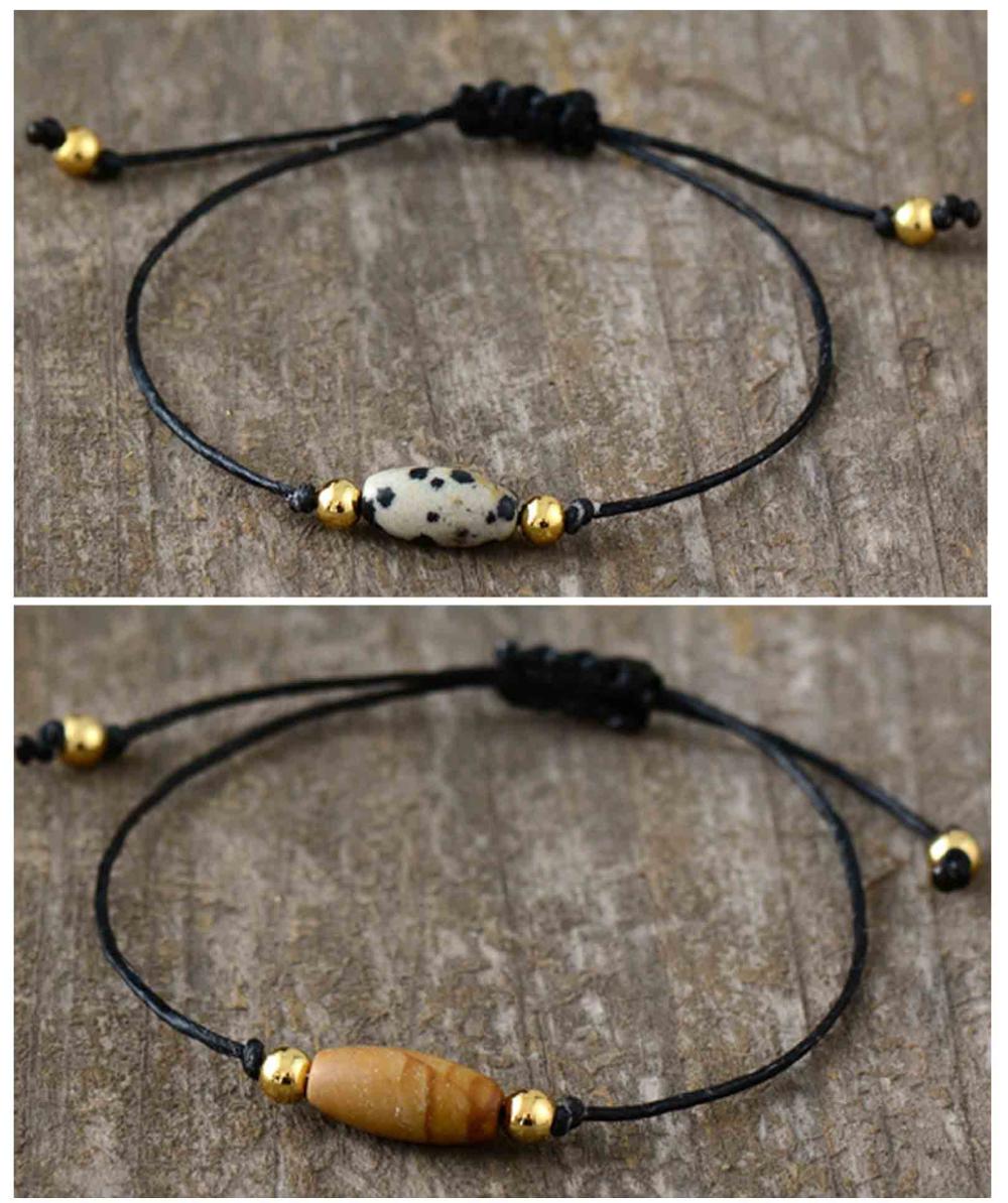 Eenvoudige Armbanden Mode Natuurlijke Stones Verstelbare Armband Handgemaakte Kralen Boho Vriendschap Armbanden Sieraden: Mix