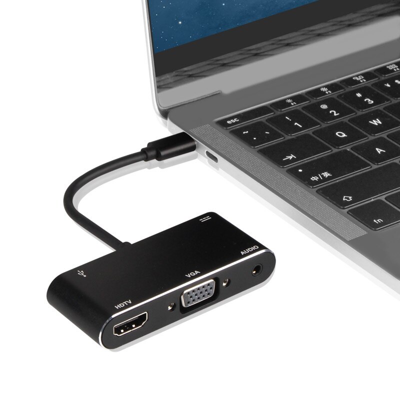 Type-C Naar Hdmi-Compatibel Vga Hub Drie In Een Docking Station Usb-C Voor Apple Xiaomi notebook Projector Mobiele Telefoon Docki