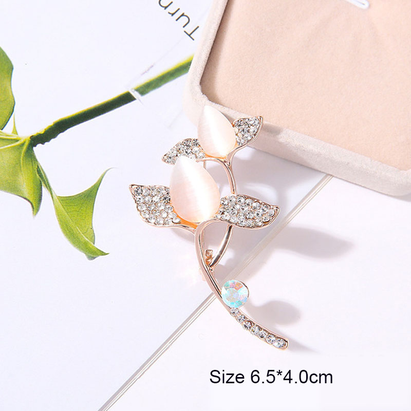 Broche fleur en pierre opale à la , accessoires de vêtement, d'anniversaire pour femmes, broche en strass: Pistolet noir plaqué