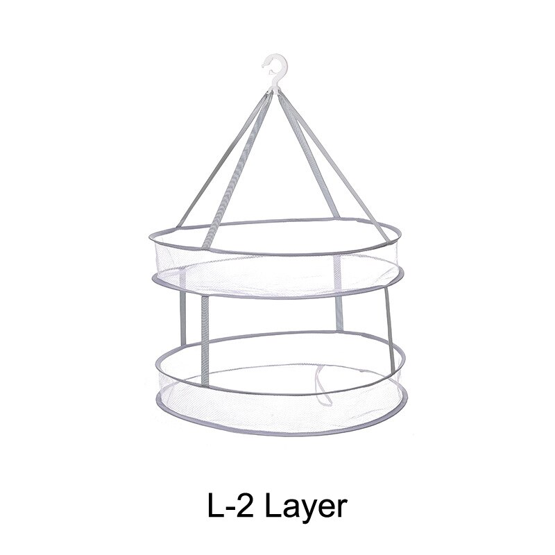 Stendino pieghevole 2 strati pieghevole maglia traspirante stendino rete asciugatrice 3 livelli lavabile appeso rete da campeggio: L2