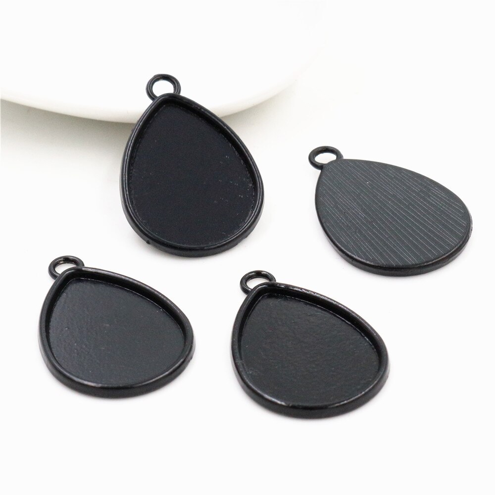 10 sztuk 18x25mm wewnętrzna rozmiar antyczny brąz posrebrzane spadek styl podstawa z kameą i kaboszonem ustawienie uroki naszyjnik ustalenia: C3-28