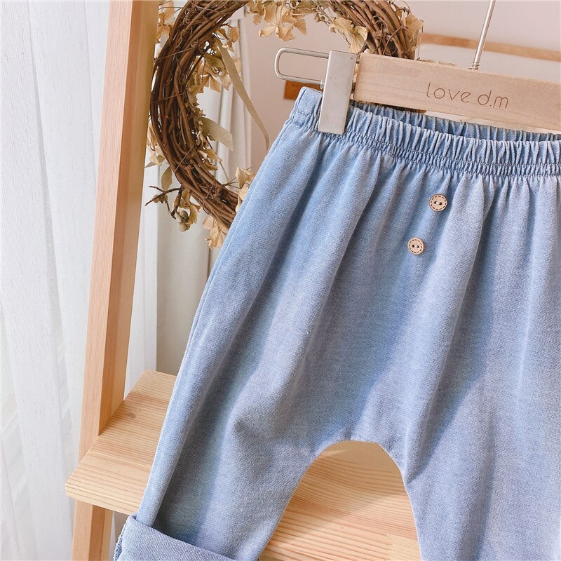 0-4 Y Infant Soft Jeans Spring Autumn Toddler Kids Oversize solid Trousers Baby Boys Girls Loose Casual Denim Pants