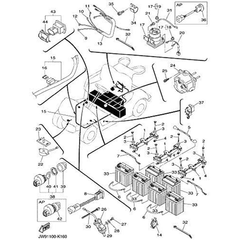 for Yamaha Golf Cart 48-Volt Charger Plug Receptacle JW9-H6181-00 Golf Cart Accessories