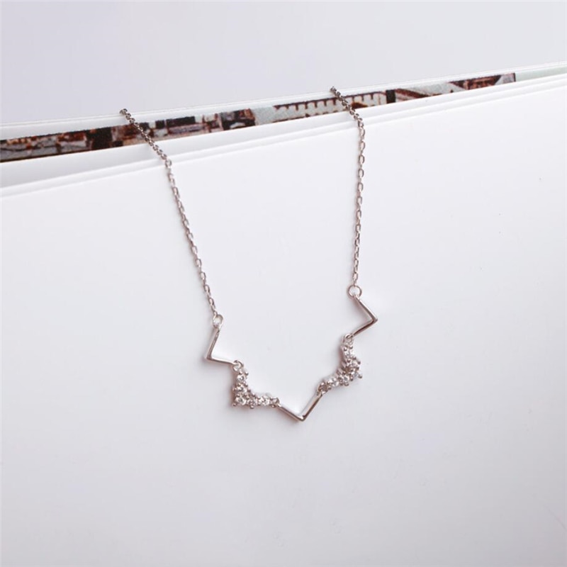 Korean Wave Pendant Temperament Simple Student 925 Sterling Silver Clavicle Chain Personality Female Necklace SNE331