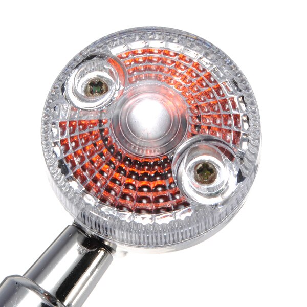 2x Front & Rear Chrome Universal Motorcycle Turn Signals Indicators Lights Amber
