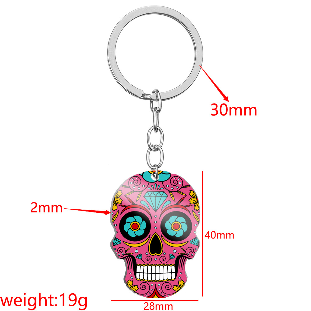 HNSP collar con colgante de calavera con impresión 3D de acero inoxidable para hombres y mujeres, joyería de Halloween, accesorio de