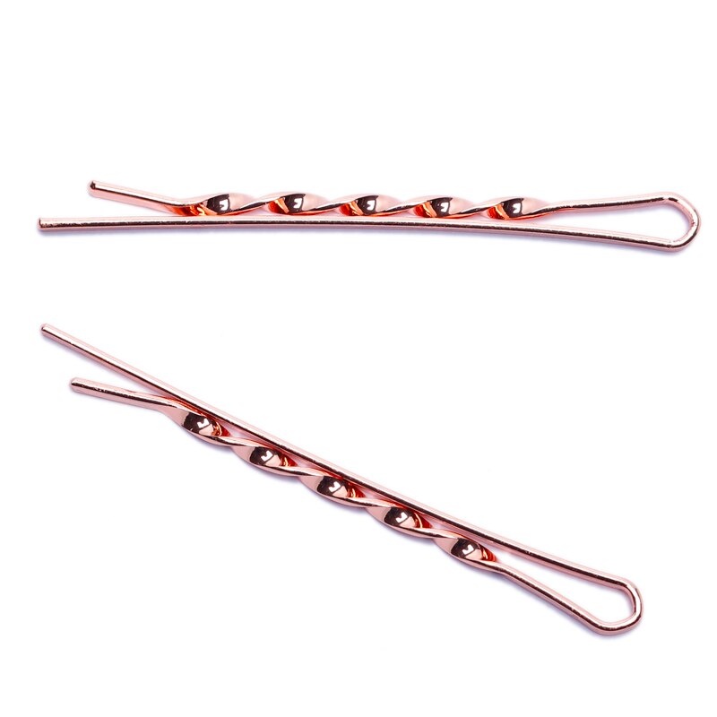 20pcs 55mm Copper Hairpins For Women Hair Clip Lady Bobby Pins Invisible Wave Hairgrip Barrette Hairclip Hair Clips Accessories: Rose Gold