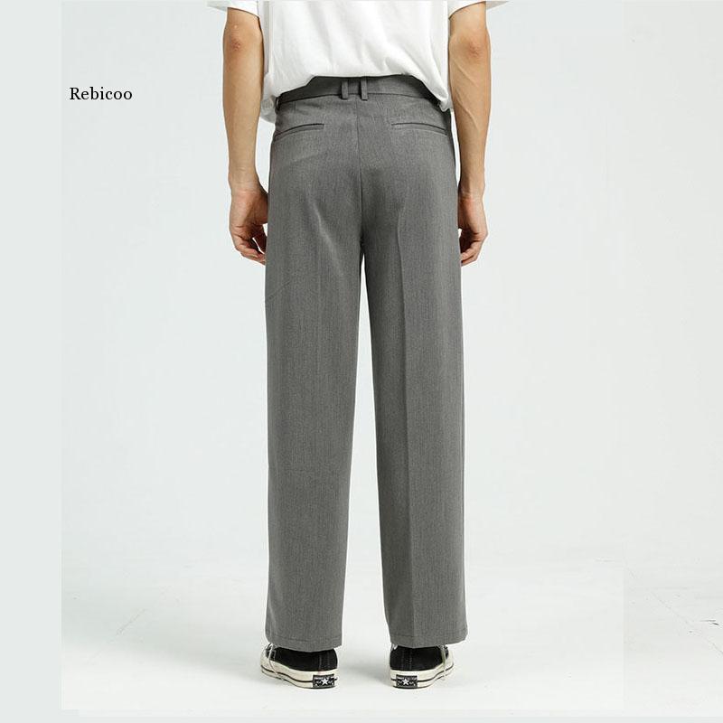 Men Casual Straight Suit Pant Male Japan Korea Style Loose Vintage Streetwear Trousers Wide Leg Pant