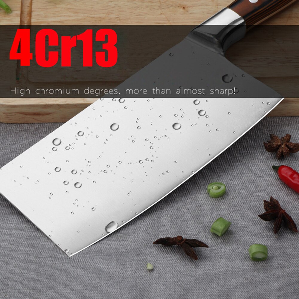 Slicing Cleaver 4Cr13 Super Sharp Blade Kitchen Chef Knives Chinese Forged Knife Multifunction Kitchen Chopping Knive Rivet Hand