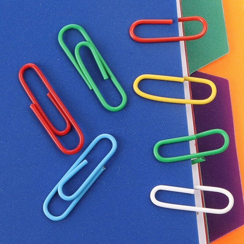 100PCS 28MM Office Paper Clips Color DIY Paper Clips Office Learning Binding Supplies