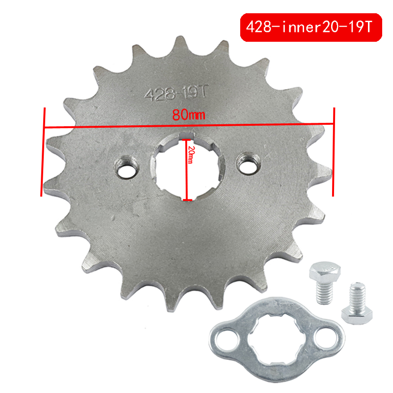 For Loncin Zongshen Lifan Shineray 150 200 250cc ATV Pitbike Motorcycle Moped Motocross Front Engine Sprocket 428# 20mm 10-19T: 19 T