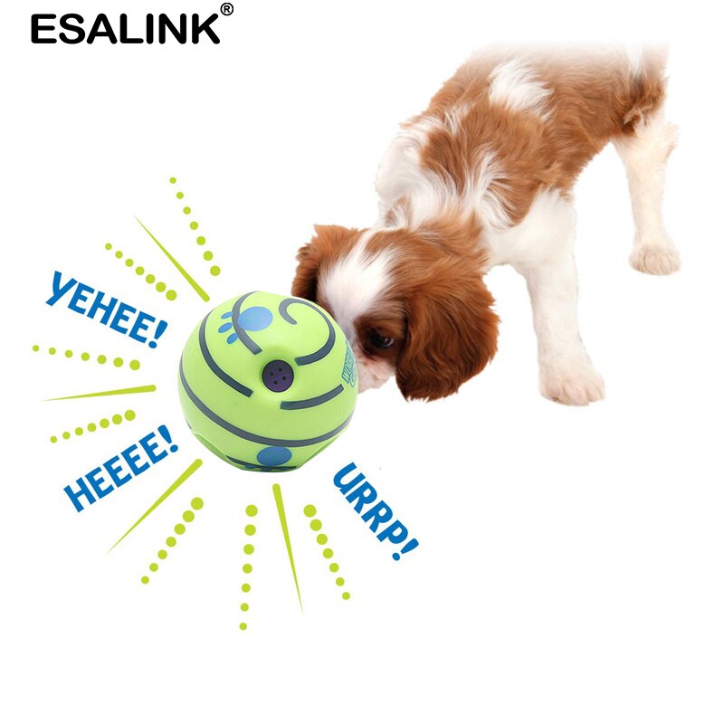 Esalink 15cm wobble wag fnise kugle hund lyd legetøj kæledyr legetøj hoppe interaktiv tygle legetøj børn legetøjskugle til hundetræning