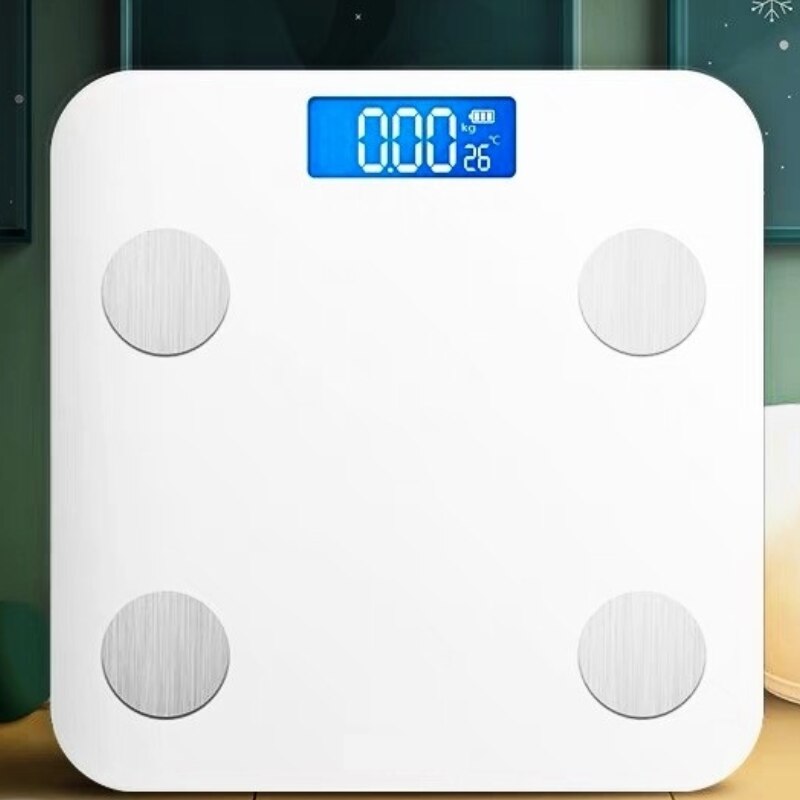 0.01g Precision Smart Scale Bluetooth Connection Explosion-proof Glass Slim Body Home Health Monitoring Indoor Weight Scale: White