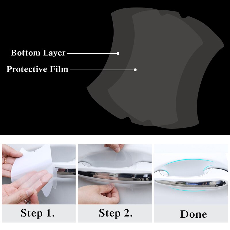 5 stk tpu materiale bil dørhåndtag klistermærker beskyttelsesfilm til dodge caliber ram 1500 campingvogn oplader grand caravan rejse