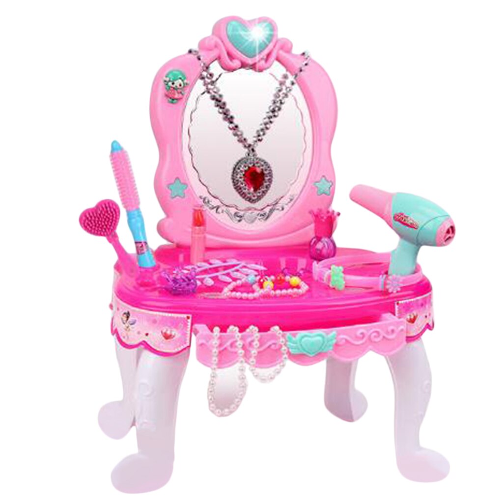 Enfants jouent semblant jouer filles vanité Table beauté jeu ensemble et maquillage