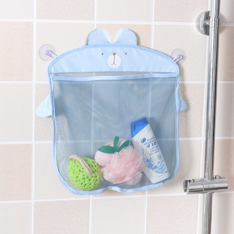 Badeværelse baby legetøj taske multifunktionelle sugekop opbevaring mesh poser baby bad legetøj miljøvenlig mesh barn børn legetøj poser