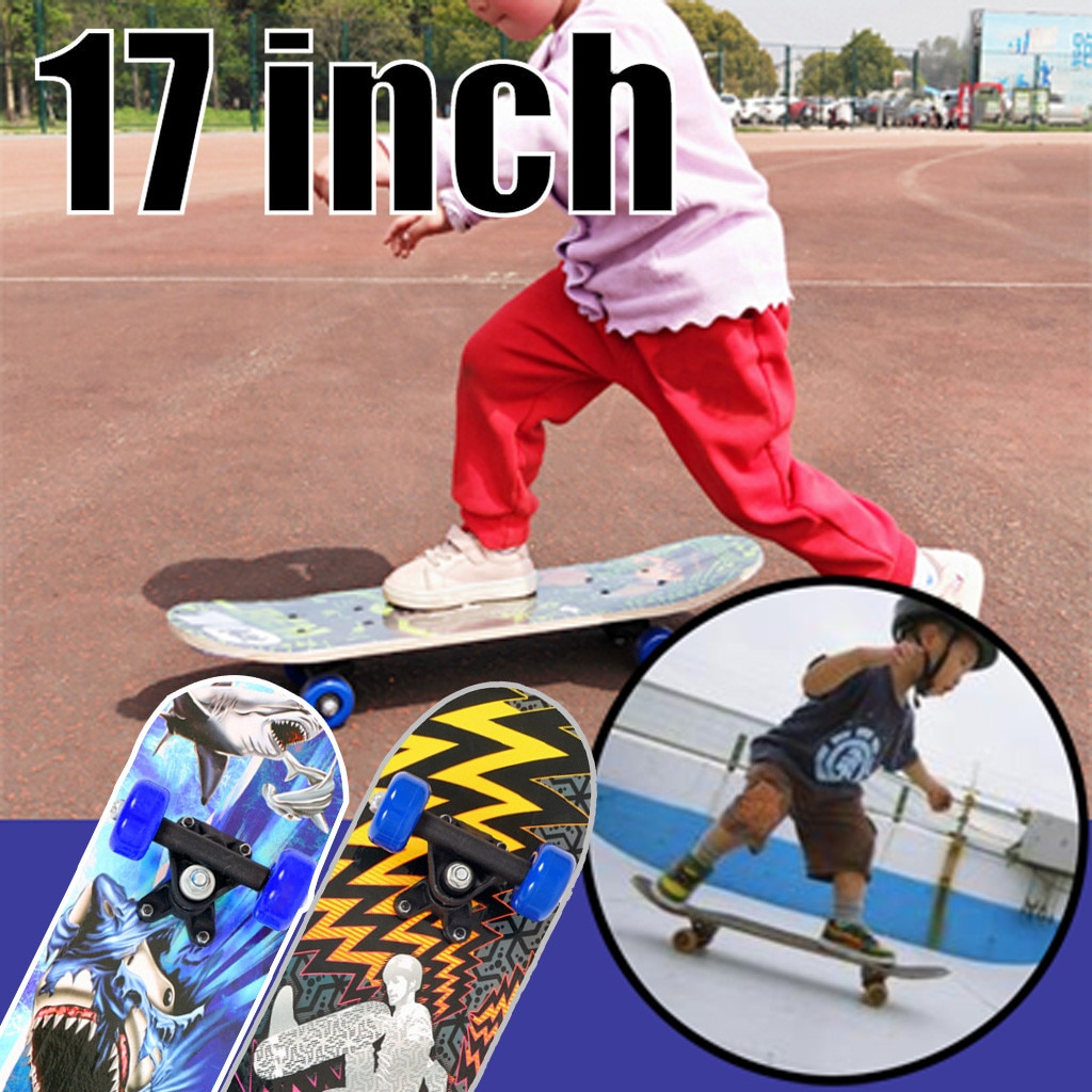 Kinderen Skateboard Sport Compleet Skateboard 17 Inch Voor Skateboarder Kind Dubbele Rocker Voor Kind Skate Board