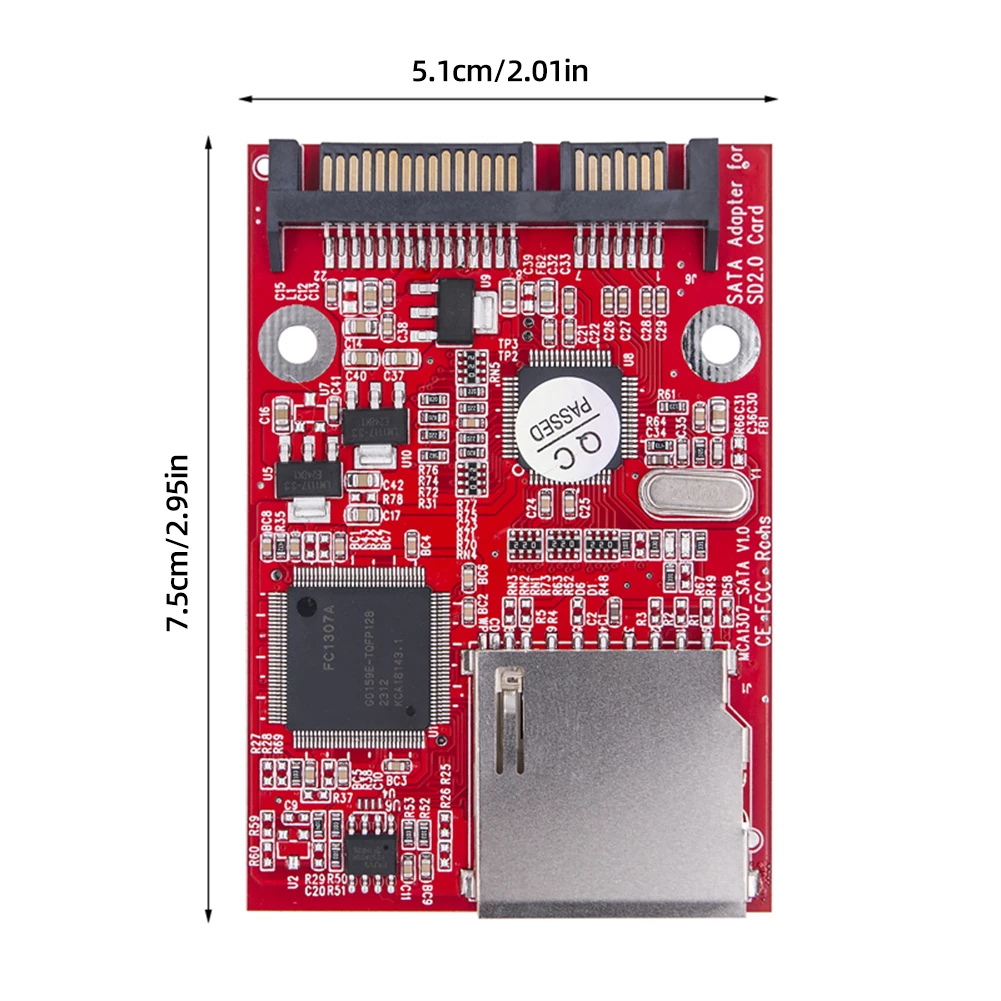 Adaptador SD SATA de 2,5 pulgadas, convertidor SSD de 15 pines + 7 pines, adaptador de conversión Digital compatible con 128GB GEN1 GEN2 para ordenador portátil y tableta