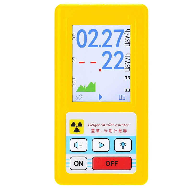 Geiger Nuclear Radiation Detector Counter Personal Dosimeter X-ray Beta Gamma Detector LCD Radioactive Tester Marble Tools: BR-6 yellow