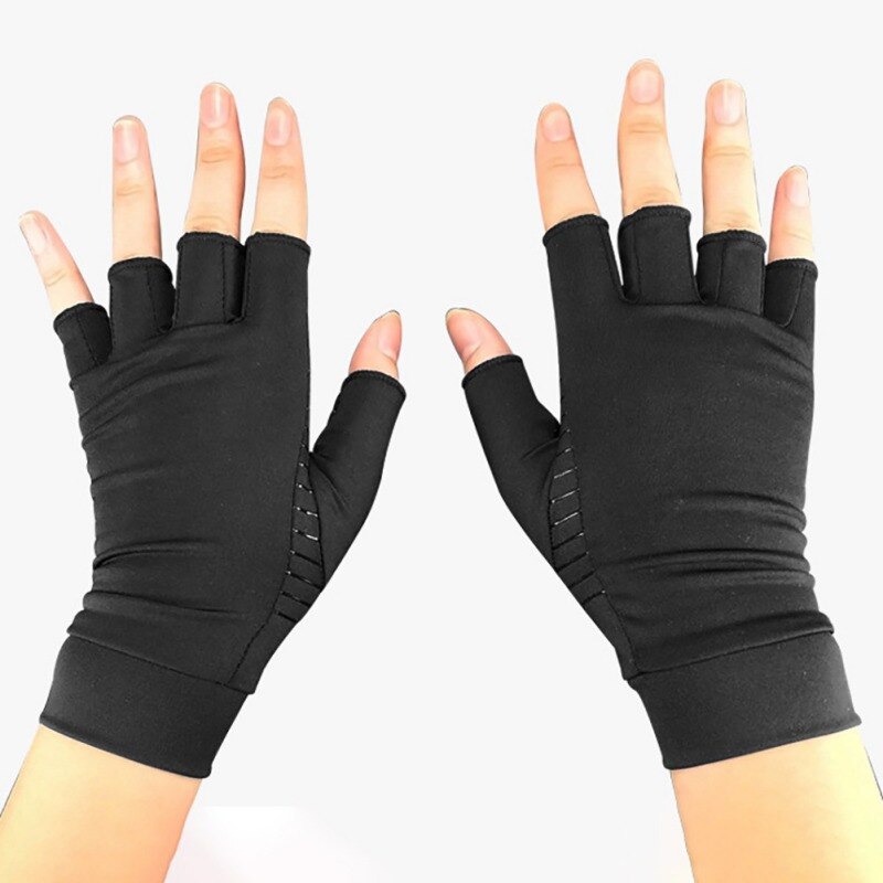 Men Women Elastic Compression Gloves Half Finger Indoor Sports Fitness Gloves Rehabilitation Training Arthritis Pressure Gloves