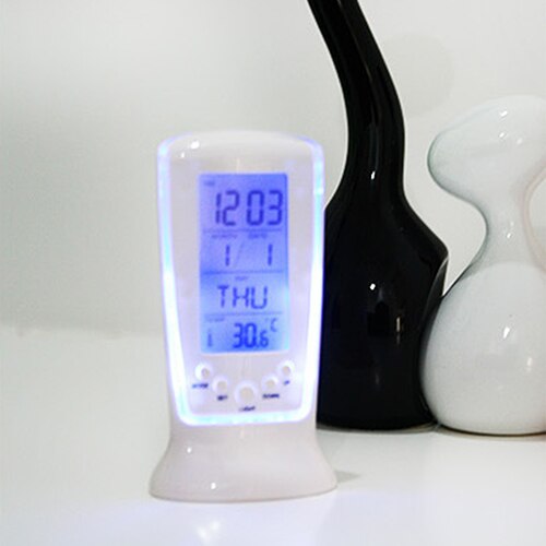 LED Digital Wecker mit Blau Hintergrundbeleuchtung Elektronische Kalender Thermometer