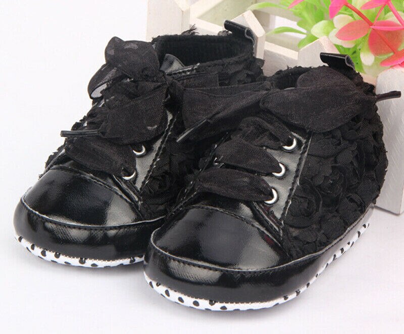 0-18M Baby Mädchen PU Leder Schuhe nicht-Unterhose Spitze Blumen Gestickte Weiche Schuhe Prewalker Wandern Kleinkind freundlicher Schuhe