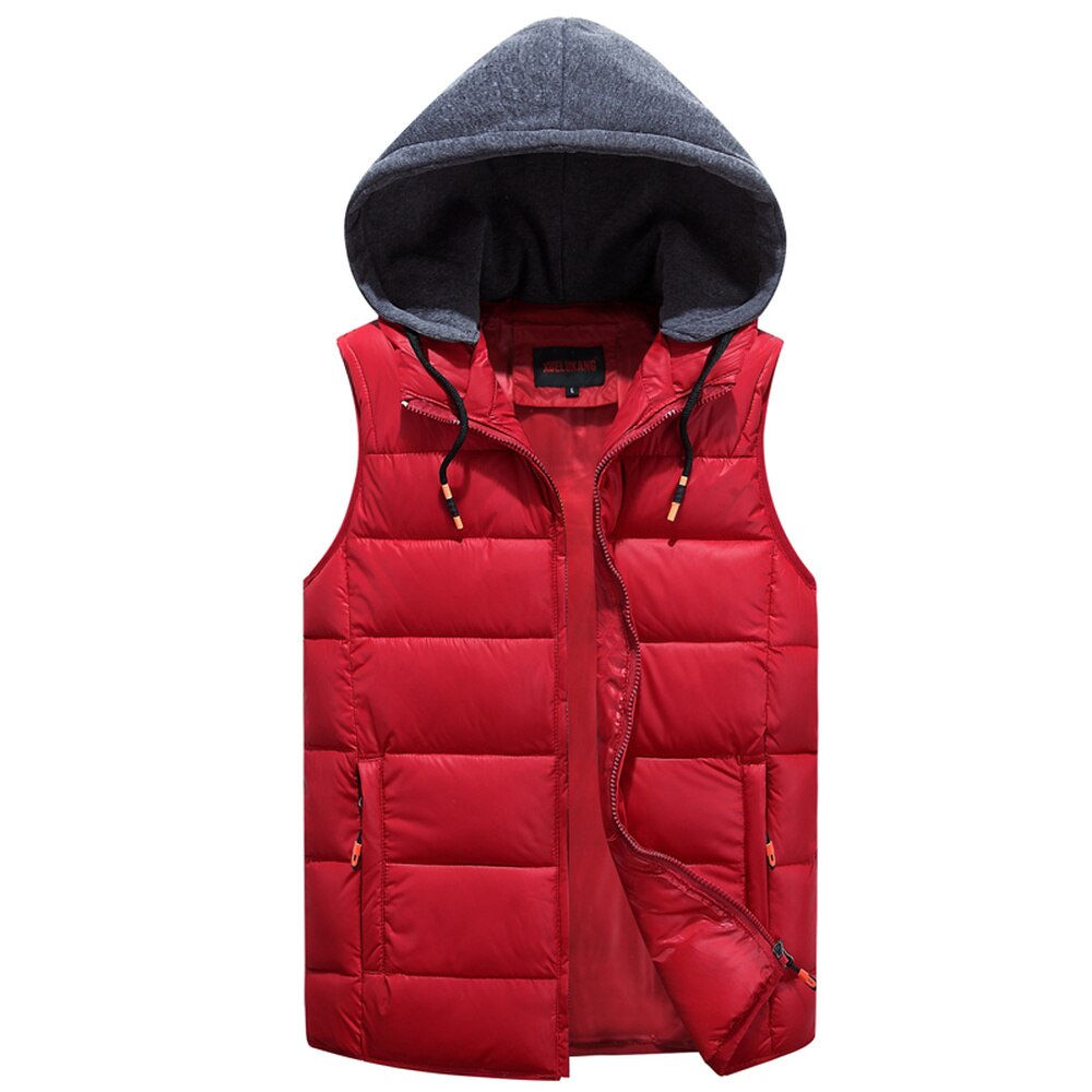 Winter Katoen Warm Vest Casual Voor Mannen Dikke College Rode Windbreaker Mouwloze Jas Zonder Mouwen Mannelijke Klassieke Vest
