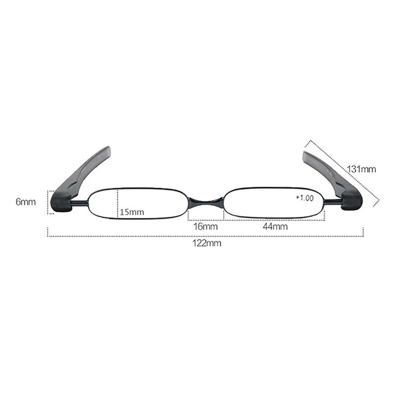 PODREADER-Mini gafas de lectura plegables para hombre y mujer, anteojos de lectura portátiles con bolsillo, ligeros, para presbicia + 360, 150