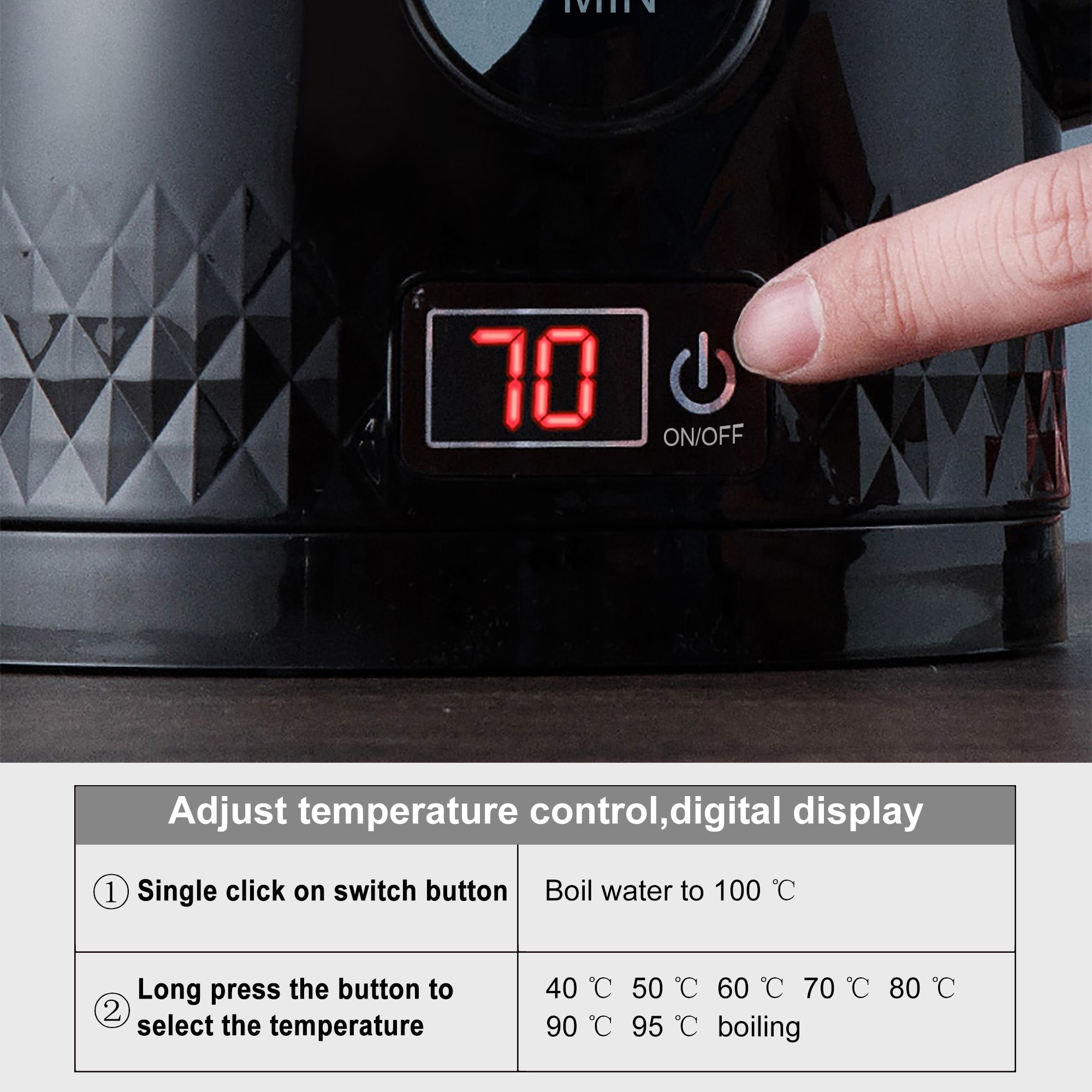 1.7l chaleira elétrica de vidro com controle de temperatura aparelhos de cozinha manter quente função elétrica ebulição bule chá 220v sonifer