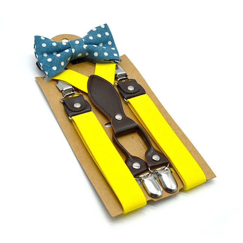 Bretelle rosse per bambini con papillon bretelle per bambini grigie impostato bretelle da sposa Olid per bambini 65cm * 2.5: Neon giallo