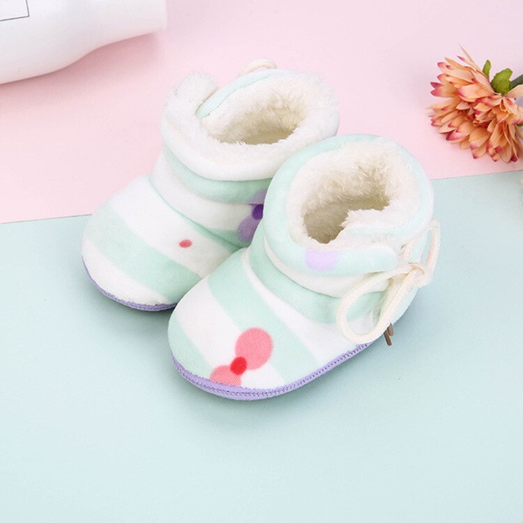 Zapatos de algodón para bebé, botas de nieve de terciopelo para bebé, zapatos antideslizantes para bebé, con cordones altos para 0 a 1 años: 6 / 13(11.5CM)