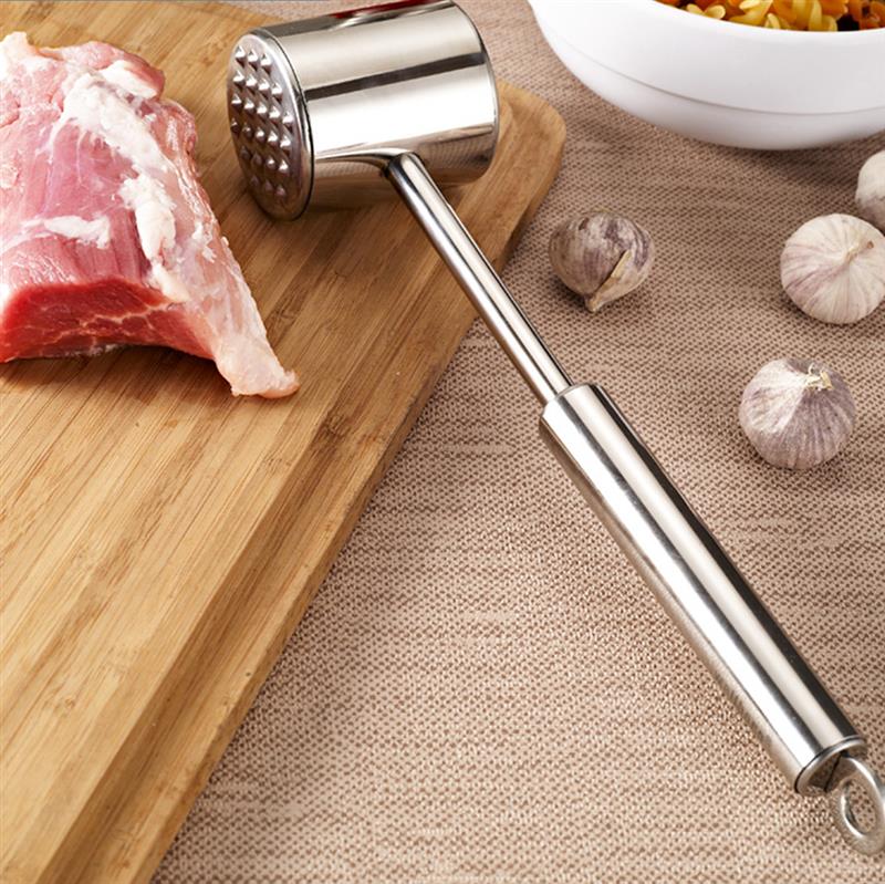 Stainless Steel Meat Tenderizer Meat Mallet Pounder Tenderize Slabs of Steak Pork Kitchen Tools Pyramid-shaped