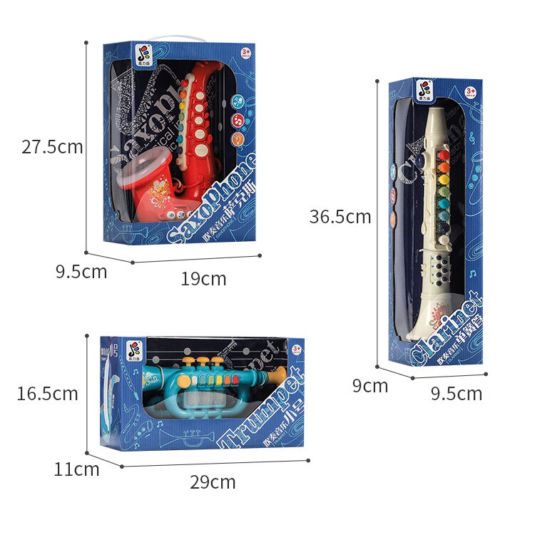 Mini Saxophone Clarinet Trumpet Toys Musical Instrument Early Educational Music Lighting Toy for Baby Birthday