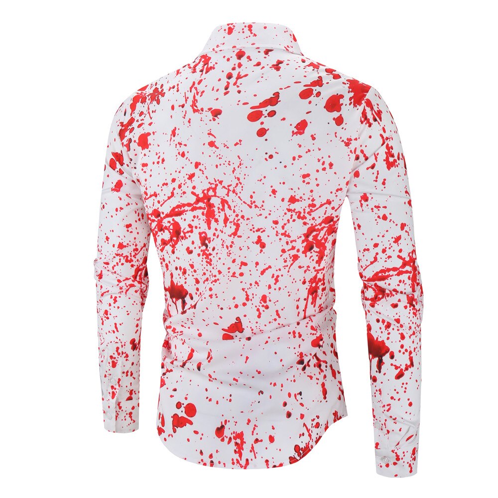 Halloween skrekk blod skjorte menn pluss størrelse skjorter menn uformelt 3d skrive ut streetwear topper