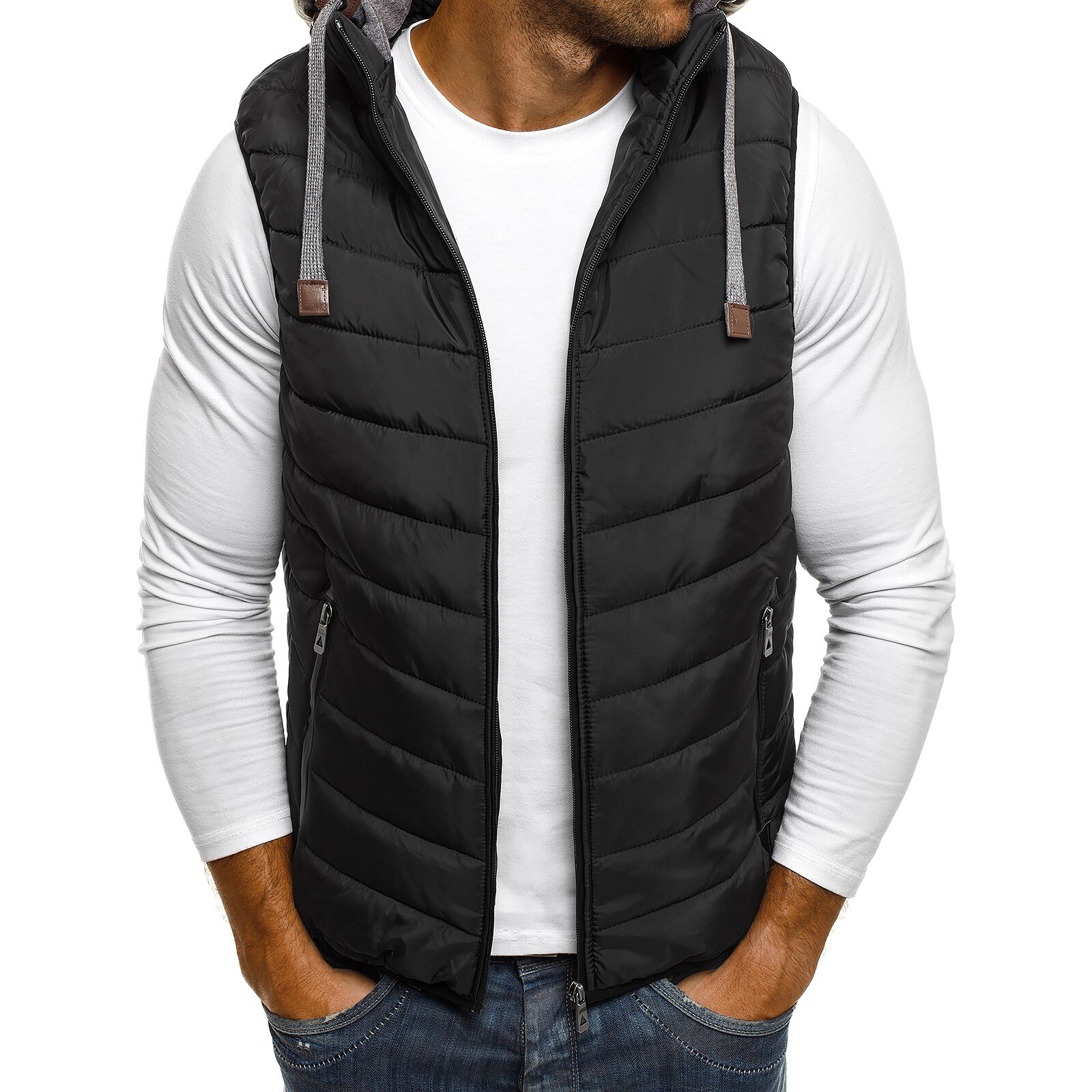 Cysincos Mannen Truien Dikke Vest Down Jassen Mannen Casual Winter Jas Mannelijke Slanke Vesten Uitloper Vest Mannen Kleding