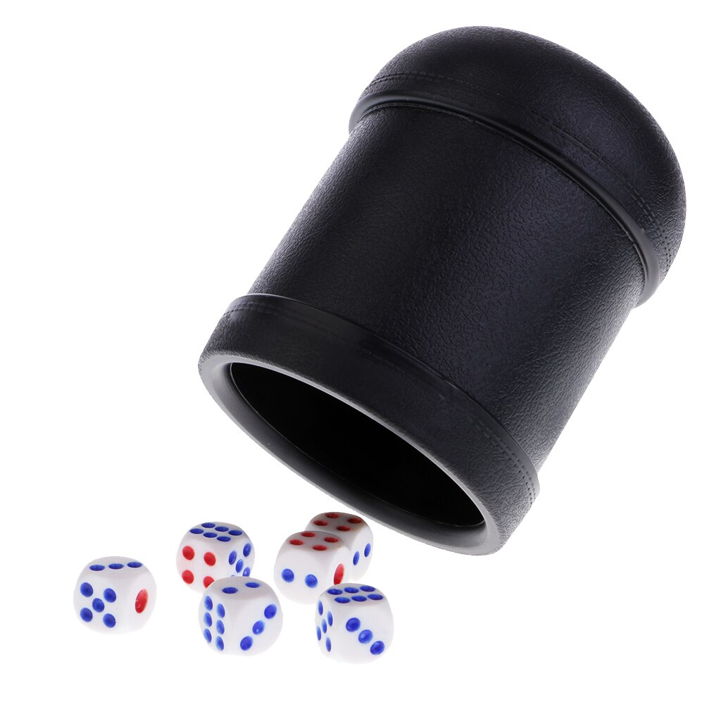 6x Dices Sterven Set Met Cup Voor Ktv Pub Bar Dungeons & Dragons Rpg Tafel Game Black