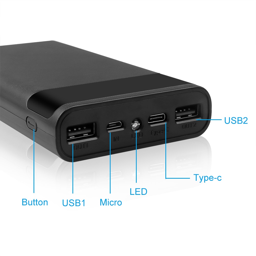 Kebidumei Tragbare Externe 5V DIY 6*18650 fallen Energie Bank Hülse Batterie Ladung Lagerung Kasten Ohne Batterie