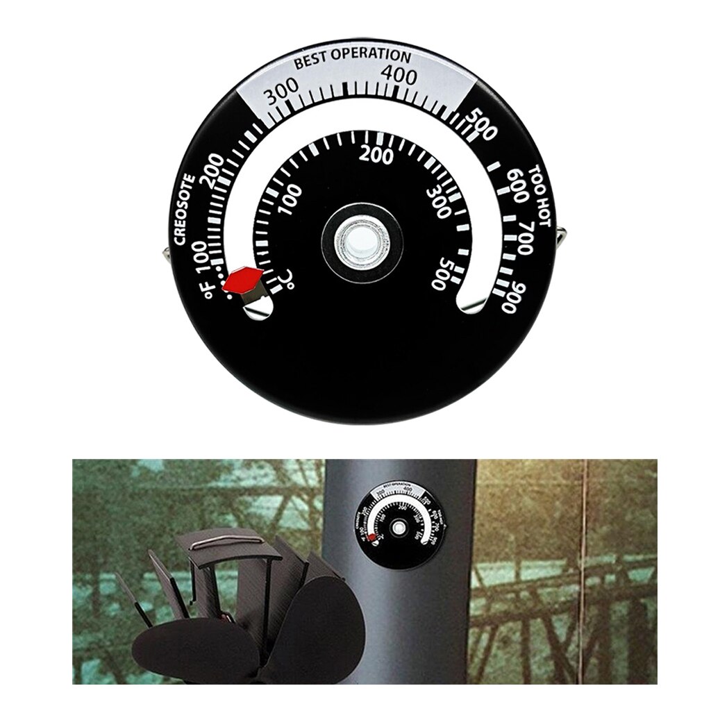 Magnetic Stove Thermometer Fireplace Temperature Gauge Flue Pipe Thermometer