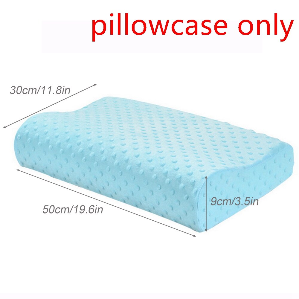 Memory Foam Kussensloop 50X30cm Bed Orthopedische Kussensloop Massage Voor Slapen Nek Pijn Cervicale Bamboe Bed Kussensloop: blue pillowcase