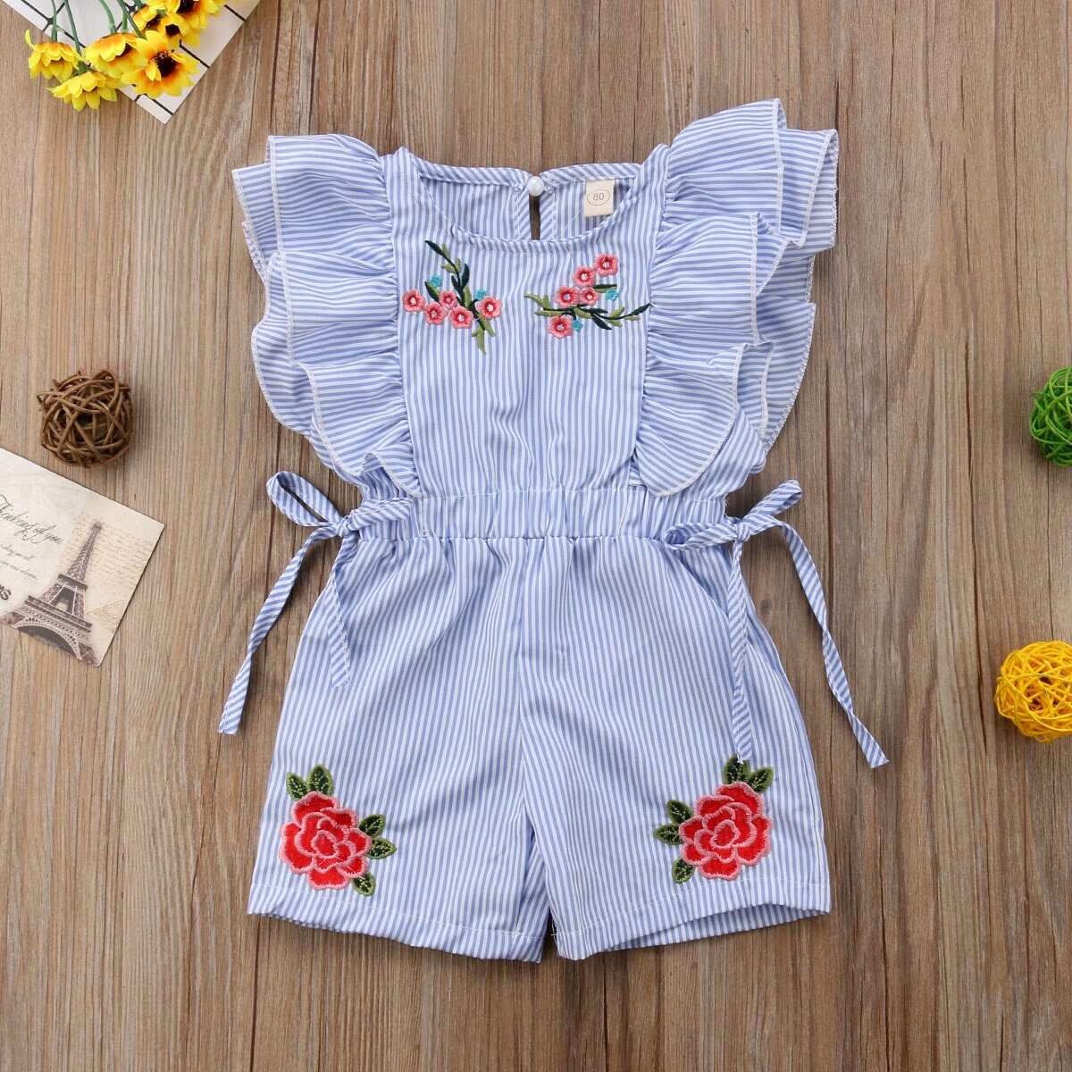 Zomer Baby Rompertjes Bedrukte Jumpsuit Met Korte Mouwen Kindermaat 80cm (strip En Cloud Zomer Baby Rompertjes Bedrukte Jumpsuit Met Korte Mouwen Kindermaat 80cm (strip En Cloud