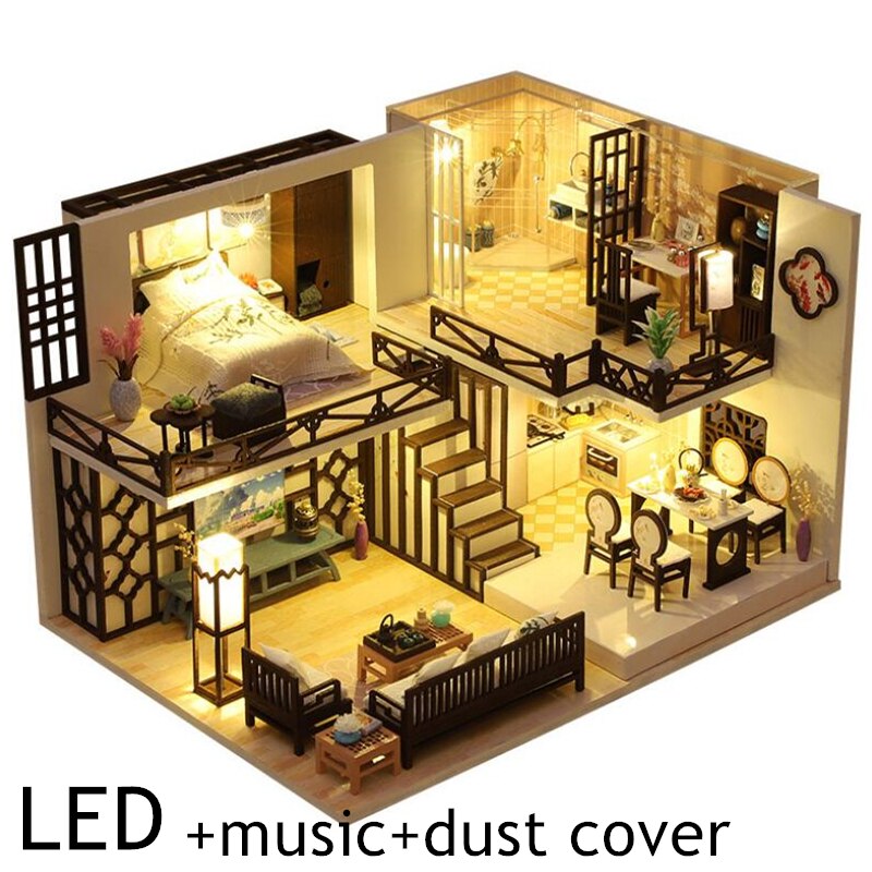 DIY Miniature Doll House Kit Handmade Chinese Style Garden Building Assembly Production Model Christmas Birthday: 7