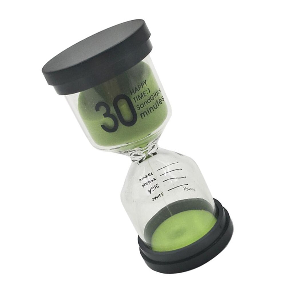 Magideal 30 Minuten Zandloper Zandloper Zand Klok Timer Kichen Hulpmiddel Zandloper Zand Glas Zwart Groen Home Decor