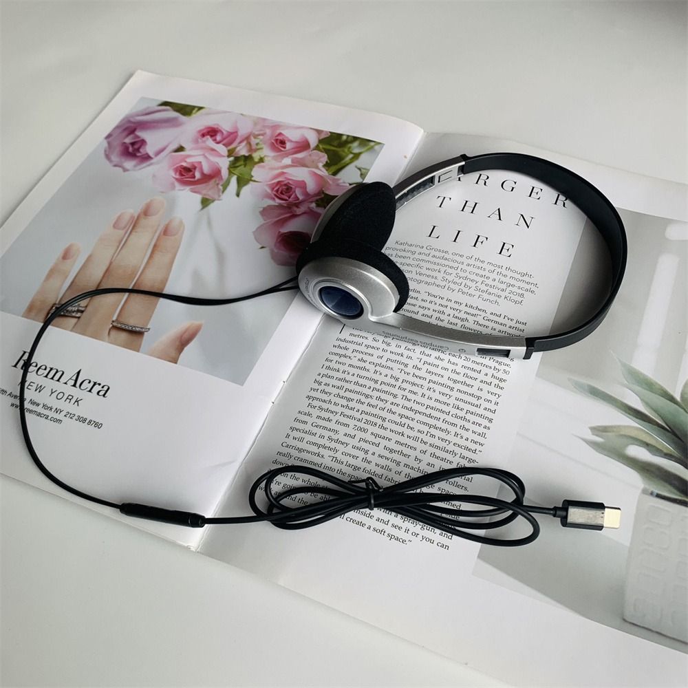 Auriculares Retro con cable para exteriores, audífonos clásicos con personalidad Millennium Wind Y2K, tipo C, Mp3: Blanco