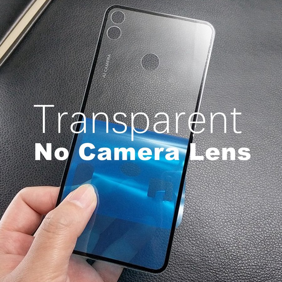 Back Glass Cover For HUAWEI Honor 8X Back Battery Cover Glass Panel Honor View 10 Lite Rear Door Housing Case With Camera Lens: Transparent No Lens