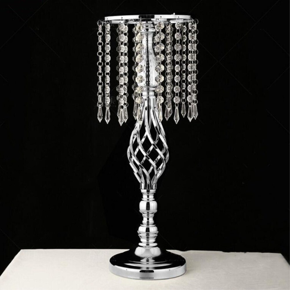 Imuwen udsøgt blomstervase twist form stativ gylden / sølv bryllup / bord centerpiece 52 cm høj vej føre hjem indretning: Sølv 52 cm